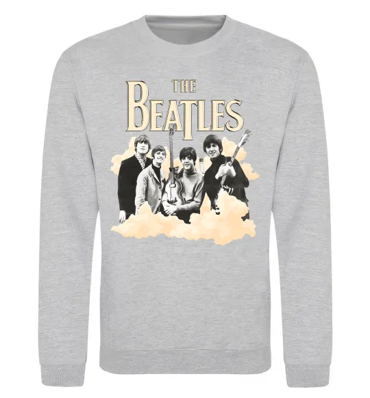 Свитшот The Beatles retro poster Серый меланж фото