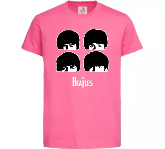 Детская футболка The Beatles group Ярко-розовый фото
