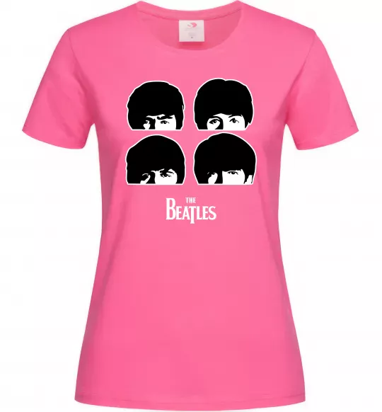 Жіноча футболка The Beatles group Яскраво-рожевий фото