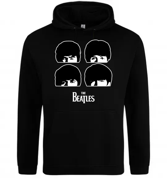 Чоловіча толстовка (худі) The Beatles group Чорний фото