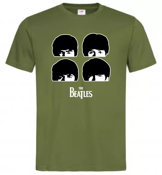 Чоловіча футболка The Beatles group Оливковий фото