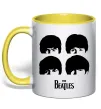 Чашка з кольоровою ручкою The Beatles group Сонячно жовтий фото