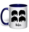 Чашка з кольоровою ручкою The Beatles group Глибокий темно-синій фото