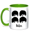 Чашка з кольоровою ручкою The Beatles group Зелений фото