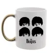 Чашка з кольоровою ручкою The Beatles group Золото фото