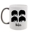 Чашка з кольоровою ручкою The Beatles group Срібло фото