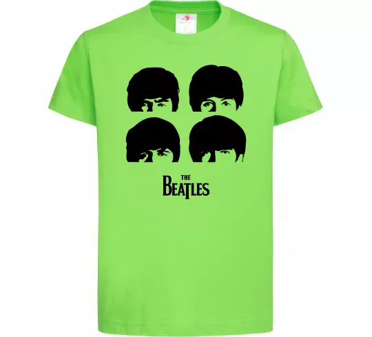 Детская футболка The Beatles group Лаймовый фото