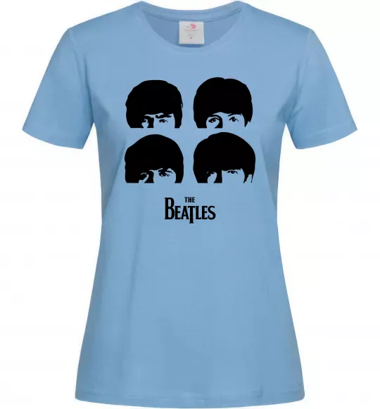 Жіноча футболка The Beatles group Блакитний фото