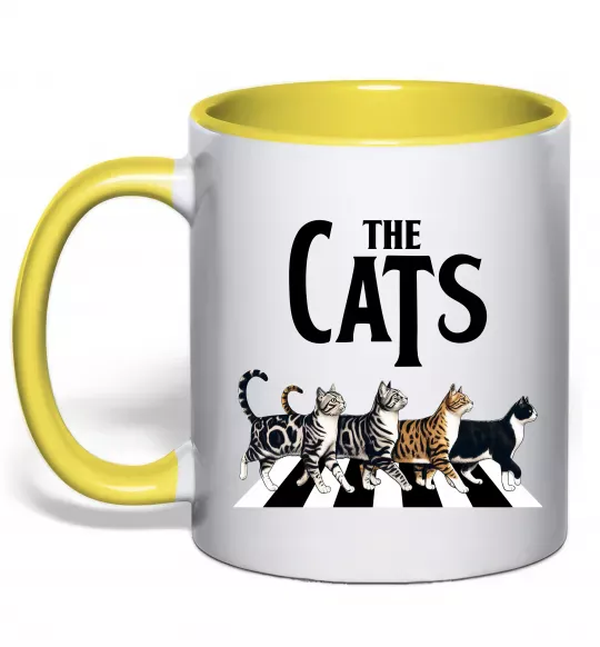Чашка с цветной ручкой The Cats Солнечно желтый фото