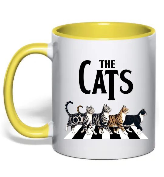 Чашка с цветной ручкой The Cats Лимонный фото