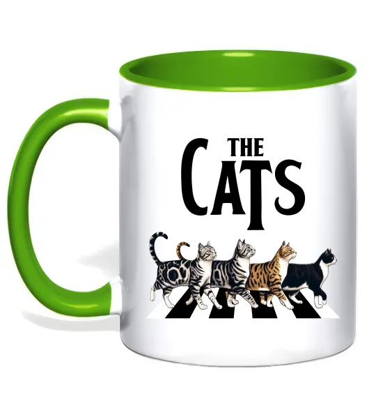 Чашка с цветной ручкой The Cats Лаймовый фото