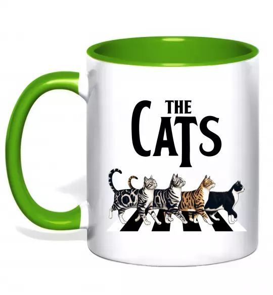 Чашка с цветной ручкой The Cats Зеленый фото