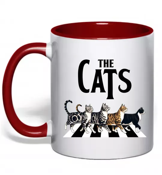 Чашка с цветной ручкой The Cats Красный фото