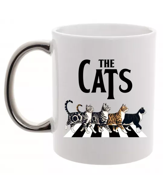 Чашка с цветной ручкой The Cats Серебро фото