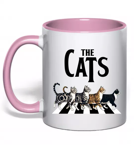 Чашка с цветной ручкой The Cats Нежно розовый фото