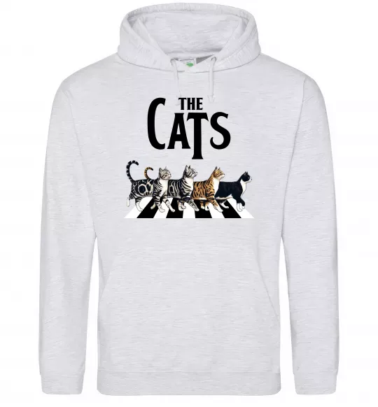 Женская толстовка (худи) The Cats Серый меланж фото