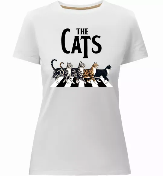 Женская премиум футболка The Cats Белый фото