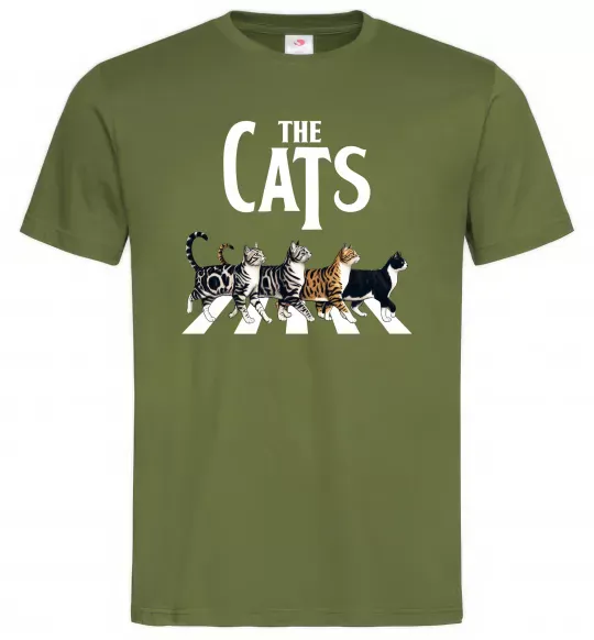 Мужская футболка The Cats Оливковый фото