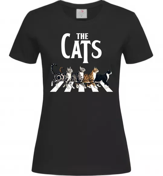 Женская футболка The Cats Черный фото