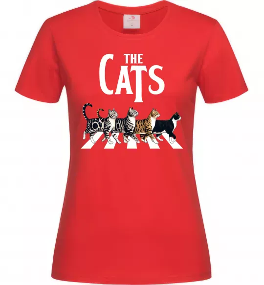 Женская футболка The Cats Красный фото