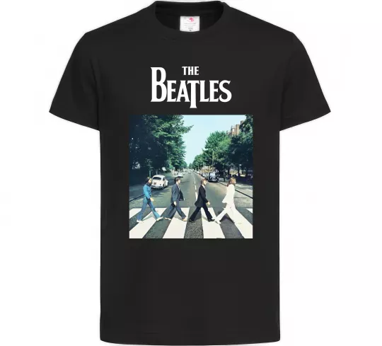 Детская футболка The Beatles платівка Черный фото