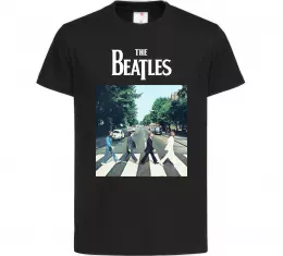 Детская футболка The Beatles платівка Черный фото
