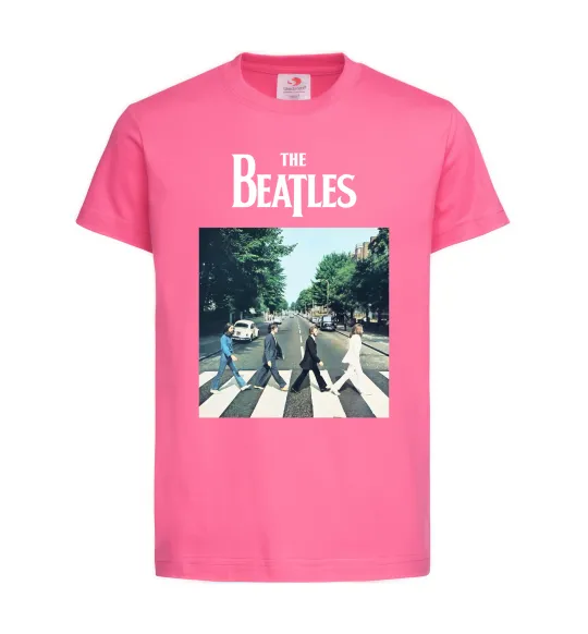 Дитяча футболка The Beatles платівка Яскраво-рожевий фото