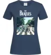 Жіноча футболка The Beatles платівка Темно-синій фото