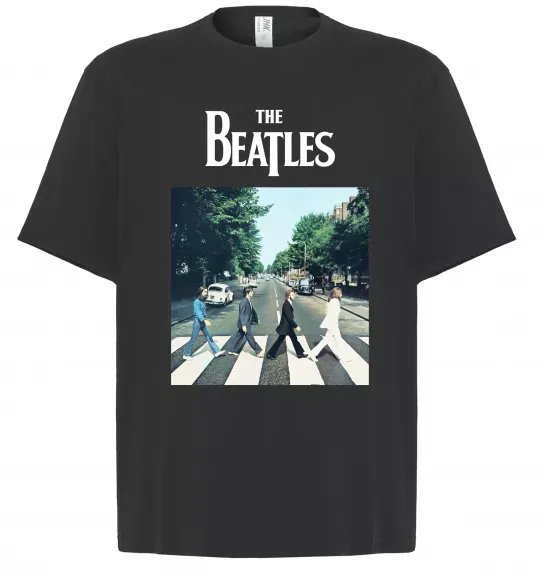Футболка Оверсайз The Beatles платівка Черный фото