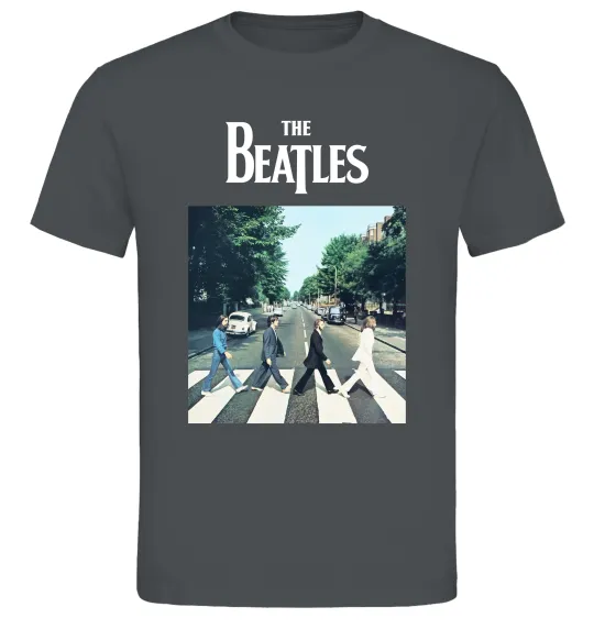 Чоловіча футболка The Beatles платівка Графіт фото