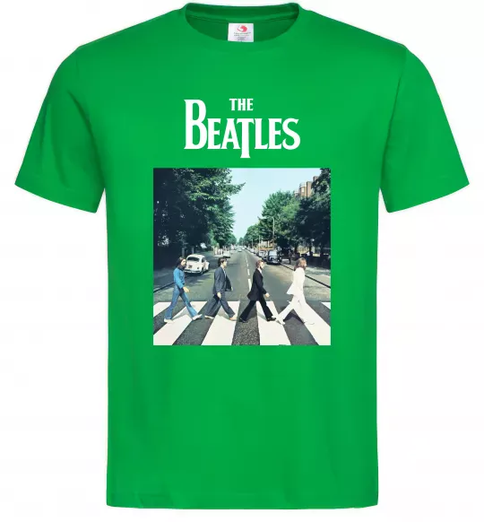 Чоловіча футболка The Beatles платівка Зелений фото