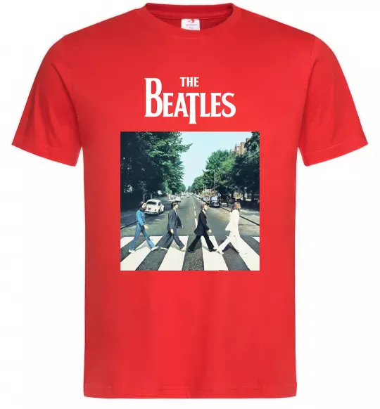 Чоловіча футболка The Beatles платівка Червоний фото