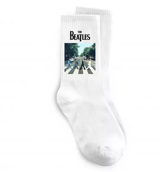 Шкарпетки The Beatles платівка Білий фото