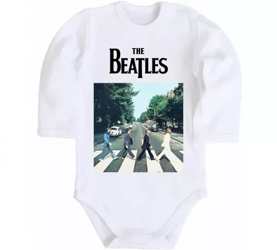 Дитячий бодік The Beatles платівка Білий фото
