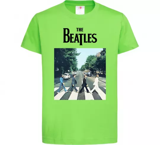 Детская футболка The Beatles платівка Лаймовый фото