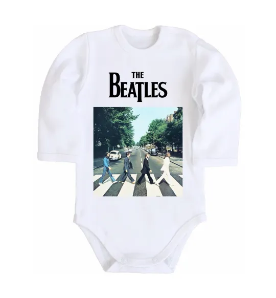 Дитячий бодік The Beatles платівка Білий фото