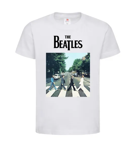 Дитяча футболка The Beatles платівка Білий фото