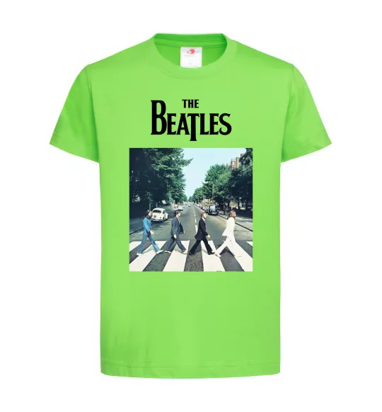 Дитяча футболка The Beatles платівка Лаймовий фото