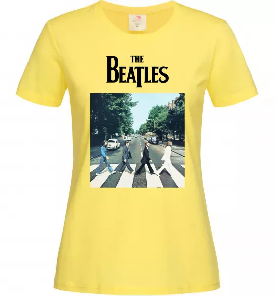 Жіноча футболка The Beatles платівка Лимонний фото