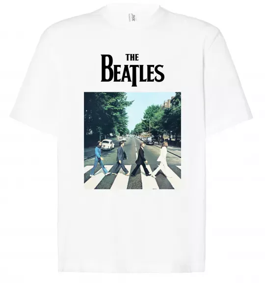 Футболка Оверсайз The Beatles платівка Белый фото