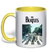 Чашка с цветной ручкой The Beatles платівка Лимонный фото