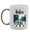 Чашка з кольоровою ручкою The Beatles платівка Золото фото
