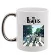 Чашка з кольоровою ручкою The Beatles платівка Срібло фото