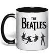 Чашка з кольоровою ручкою The Beatles фото Чорний фото