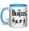 Чашка з кольоровою ручкою The Beatles фото Блакитний фото