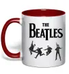 Чашка з кольоровою ручкою The Beatles фото Червоний фото