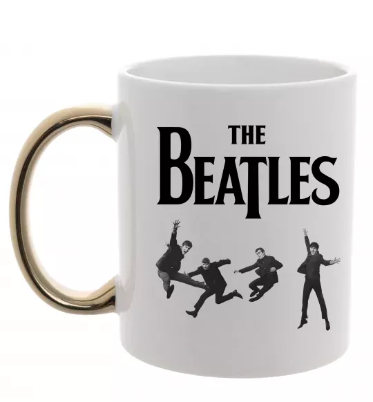 Чашка з кольоровою ручкою The Beatles фото Золото фото