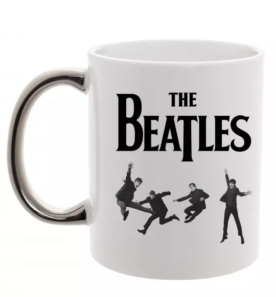 Чашка з кольоровою ручкою The Beatles фото Срібло фото
