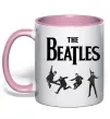 Чашка з кольоровою ручкою The Beatles фото Ніжно рожевий фото