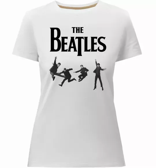 Жіноча преміум футболка The Beatles фото Білий фото